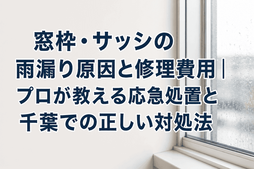 窓枠・サッシの雨漏り原因と修理費用｜プロが教える応急処置と千葉での正しい対処法