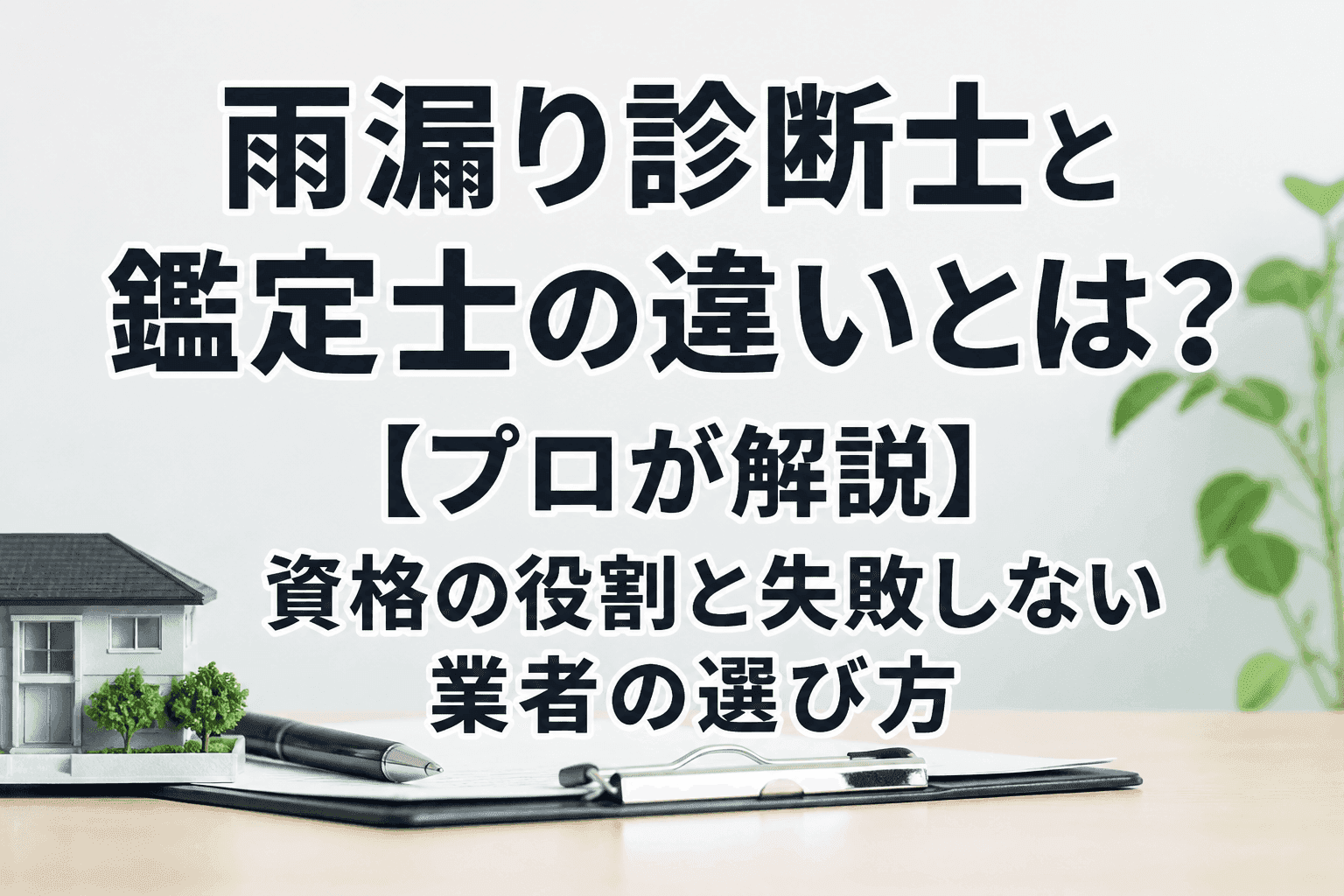 雨漏り診断士と鑑定士の違いとは？【プロが解説】資格の役割と失敗しない業者の選び方