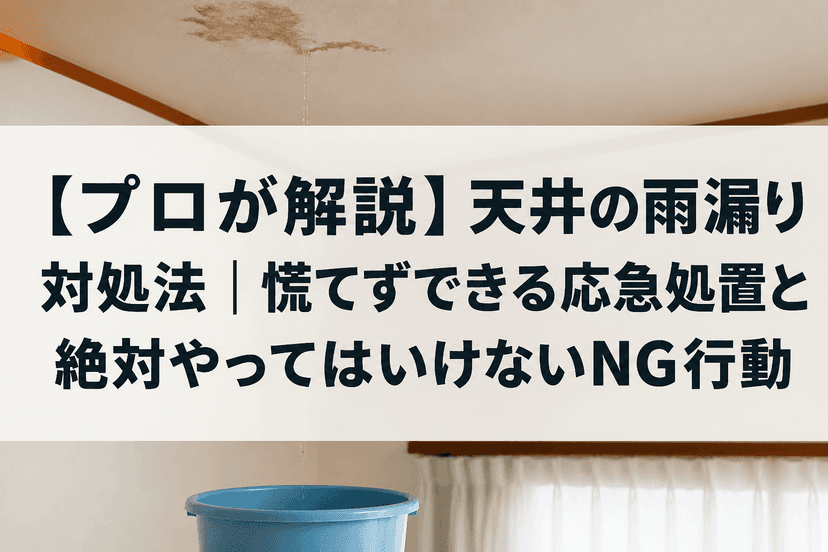 【プロが解説】天井の雨漏り対処法|慌てずできる応急処置と絶対やってはいけないNG行動
